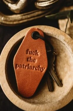 Misfit Fuck The Patriarchy Leather Motel Keychain