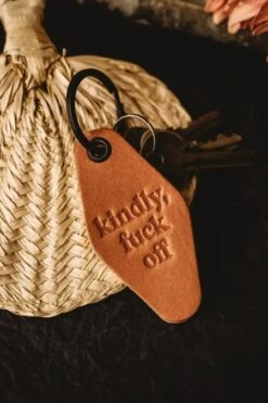 Misfit Kindly Fuck Off Leather Motel Keychain