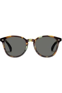 Le Specs Bandwagon Sunnies In Forest Tortoise + Green