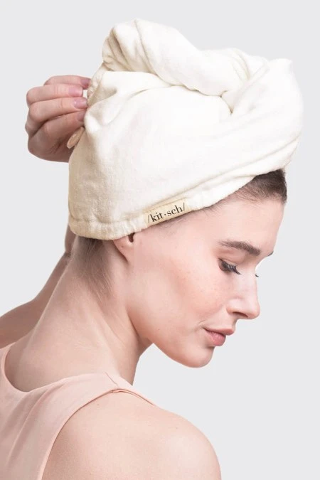 Kitsch Quick Dry Hair Towel In Eco White 4 Kitsch Quick Dry Hair Towel In Eco White - Image 2
