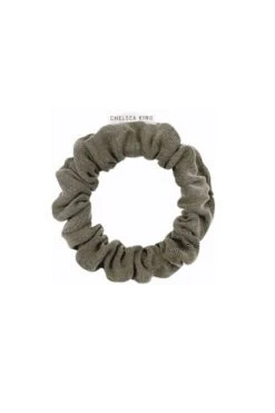 Chelsea King Luxe Thins Scrunchie In Olive