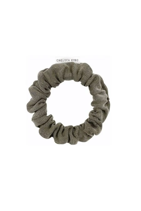 Chelsea King Luxe Thins Scrunchie In Olive 3 Chelsea King Luxe Thins Scrunchie In Olive