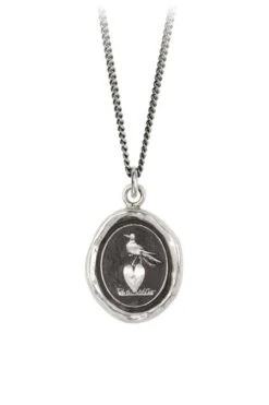 Pyrrha Martlet & Heart Talisman In Sterling Silver 18″ -Corkcicle Shop 1 56592.1699311772.1280.1280