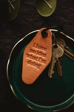 Misfit I Have No Idea Leather Motel Keychain