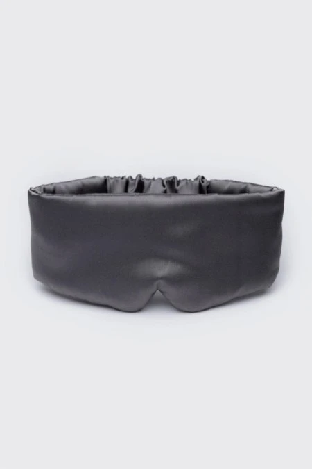 Kitsch Satin Pillow Eye Mask In Charcoal 4 Kitsch Satin Pillow Eye Mask In Charcoal - Image 2