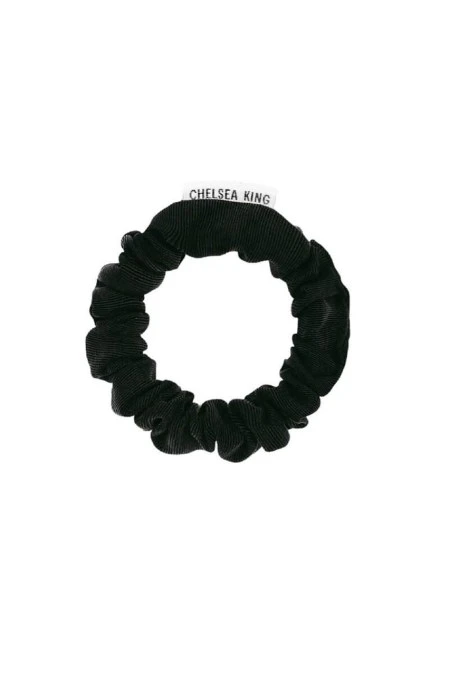 Chelsea King Luxe Thins Scrunchie In Black 3 Chelsea King Luxe Thins Scrunchie In Black