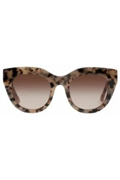 Le Specs Air Heart Sunnies In Cookie Tortoise
