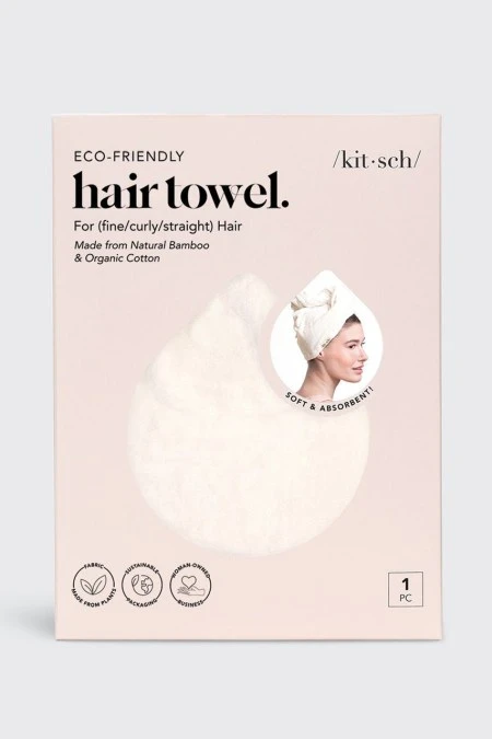 Kitsch Quick Dry Hair Towel In Eco White 3 Kitsch Quick Dry Hair Towel In Eco White