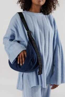 Baggu Medium Nylon Crescent Bag In Navy