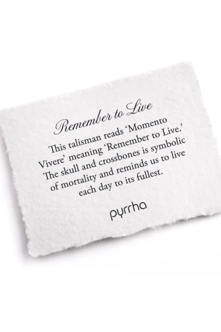 Pyrrha Remember To Live Talisman In Sterling Silver 28″ 3 Pyrrha Remember To Live Talisman In Sterling Silver 28″