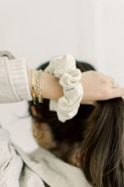 Chelsea King Nordic Knit Scrunchie In Ivory
