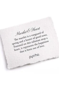 Pyrrha Martlet & Heart Talisman In Sterling Silver 18″