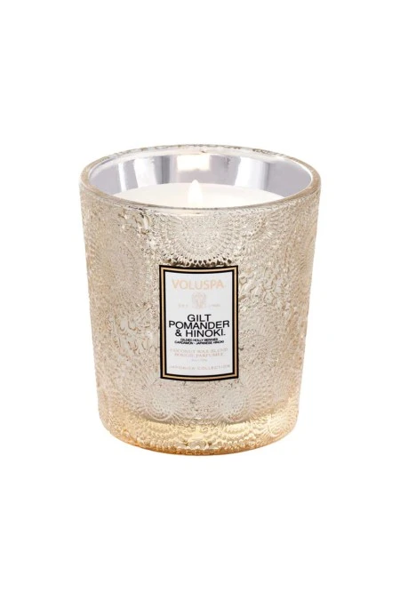 Voluspa Classic Candle In Gilt Hinoki + Pomander 4 Voluspa Classic Candle In Gilt Hinoki + Pomander - Image 2