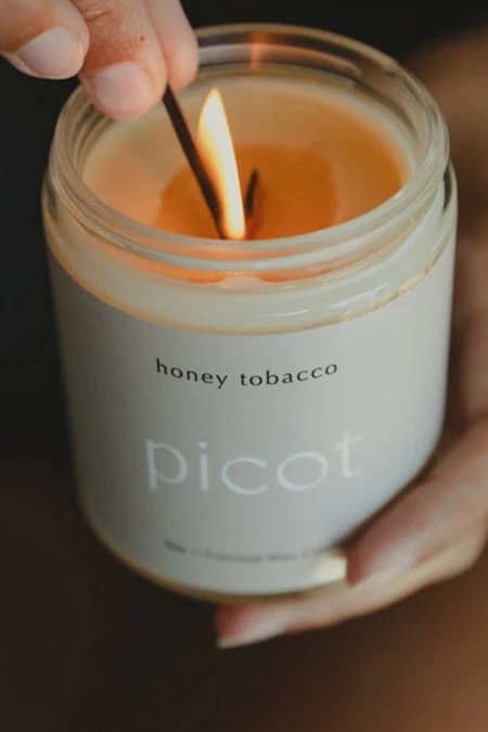 Picot Honey Tobacco Candle 3 Picot Honey Tobacco Candle