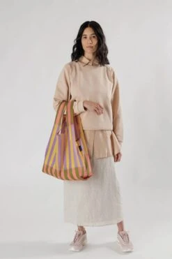 Baggu Standard Bag In Sunset Quilt Stripe