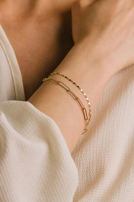 Lover’s Tempo Arlo Paperclip Layered Bracelet In Gold 5 Lover’s Tempo Arlo Paperclip Layered Bracelet In Gold - Image 3