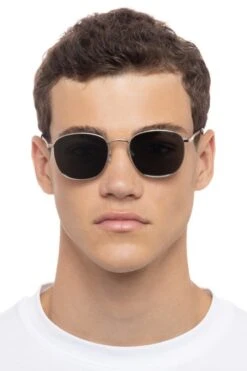 Le Specs Neptune Deux Sunnies In Gold + Brown