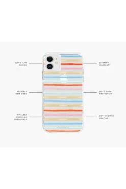 Rifle Paper Co. Clear Happy Stripe IPhone Xs Case -Corkcicle Shop iphone x xs clear happy stripes4 91699.1586282211.1280.1280 1