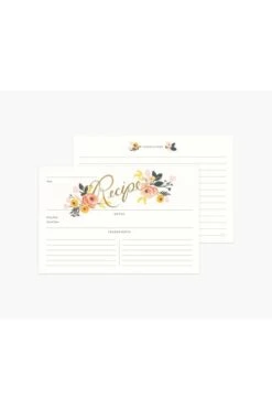 Rifle Paper Co. Pack Of 12 Peony Recipe Cards
